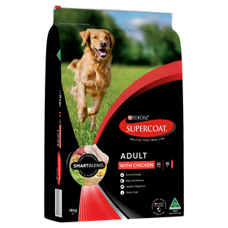 SUPERCOAT Adult Dog Food With Chicken 18kg