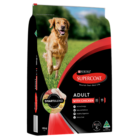 SUPERCOAT Adult Dog Food With Chicken 18kg