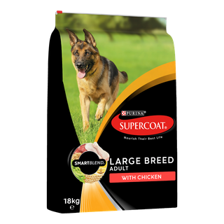 SUPERCOAT Adult Large Breed Dog Food With Chicken 18kg
