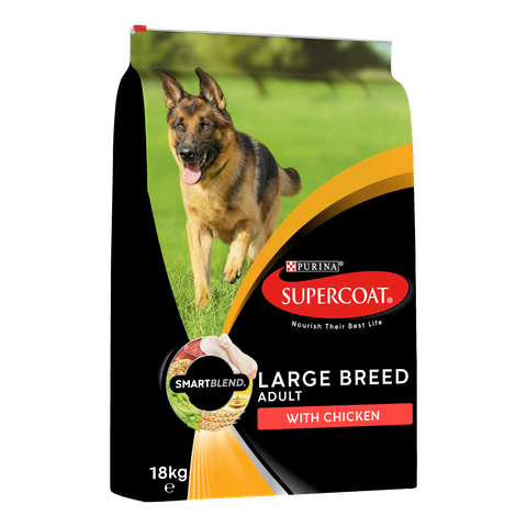 SUPERCOAT Adult Large Breed Dog Food With Chicken 18kg