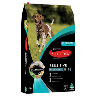 SUPERCOAT Adult Sensitive Dog Food With Fish 15kg