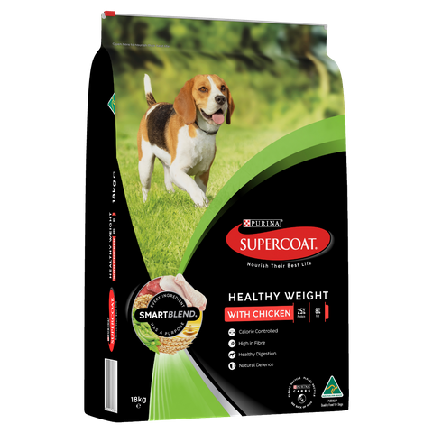 SUPERCOAT Adult Healthy Weight Dog Food With Chicken 18kg