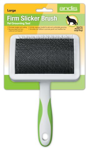 Andis Firm Slicker Brush Large White Lime Green