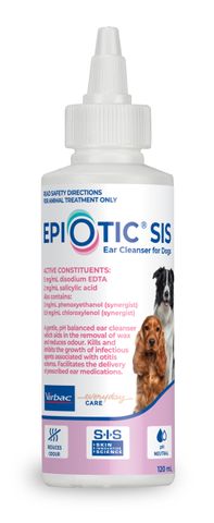 Virabc Epiotic SIS Ear Cleanser for Dogs 120 mL