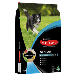 SUPERCOAT Senior Dog Food With Fish 18kg