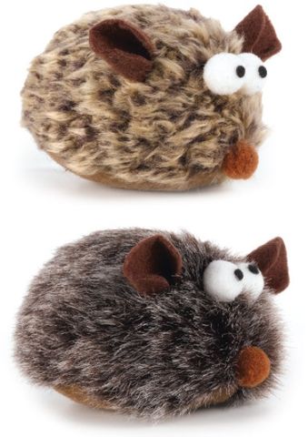 PETFACE CATKINS VIBRO MOUSE BROWN & GREY CATNIP