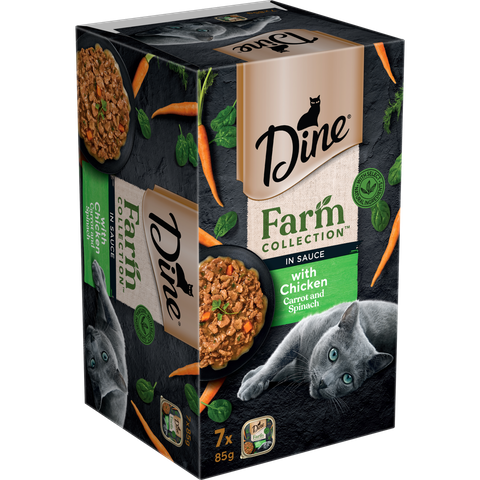DINE FARMERS COLLECTION CHICKEN WITH CARROT & SPINACH 7X85G