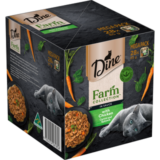DINE FARMERS COLLECTION CHICKEN WITH CARROT & SPINACH 28X85G