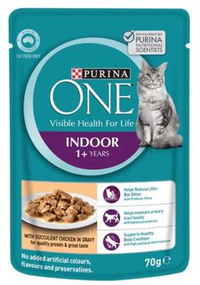 Purina One Adult Indoor Chkn Pouch 12X70G