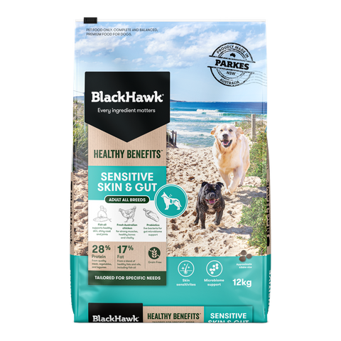 Black Hawk Dog Food Healthy Benefits Sensitive Gut 12kg