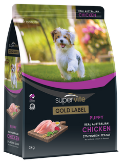 SUPERVITE GOLD LABEL PUPPY CHICKEN 3KG *DATED APRIL 2025