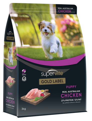 SUPERVITE GOLD LABEL PUPPY CHICKEN 3KG *DATED APRIL 2025