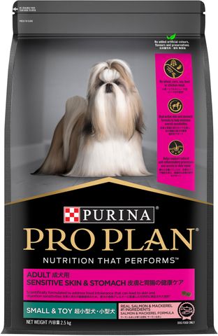 PRO PLAN Adult Sensitive Skin & Stomach Small & Toy Breed Dry Dog Food 2.5kg