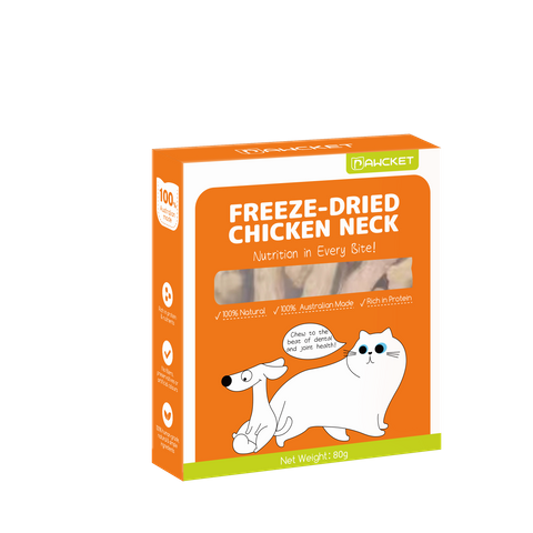 Pawcket Freeze Dried Chicken Neck for Dogs & Cats 80g