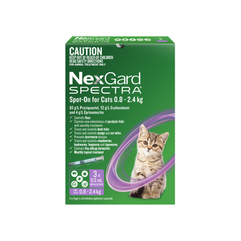 NexGard SPECTRA Spot-On for Cats 0.8-2.4 kg 3 pack