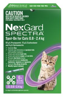 NexGard SPECTRA Spot-On for Cats 0.8-2.4 kg 6 pack