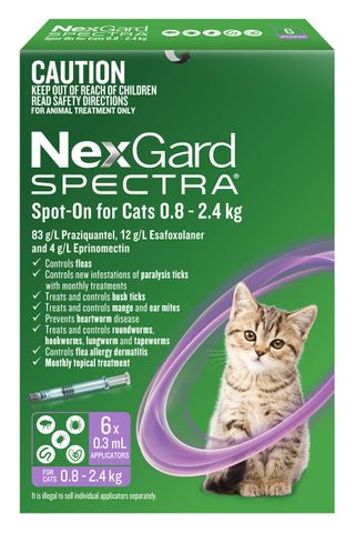 NexGard SPECTRA Spot-On for Cats 0.8-2.4 kg 6 pack