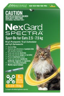 NexGard SPECTRA Spot-On for Cats 2.5-7.5 kg 6 pack