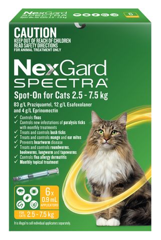 NexGard SPECTRA Spot-On for Cats 2.5-7.5 kg 6 pack