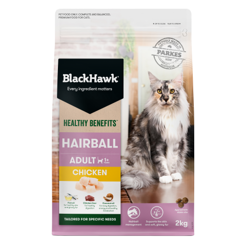 Black Hawk Healthy Benefits Hairball Cat Food Chicken 2kg