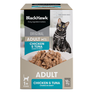 Black Hawk Original Cat Food Chicken Tuna in Gravy 85gx12