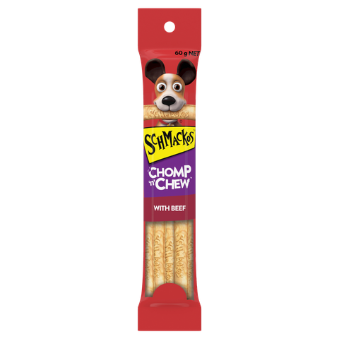 SCHMACKOS CHOMP 'n' CHEW Dog Treat Beef 60g