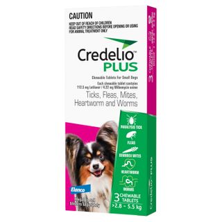 CREDELIO PLUS SMALL 2.8-5.5KG PINK 3PK CHEWABLE TABLET
