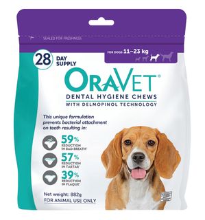 ORAVET DENTAL CHEWS DOG MEDIUM 11-23KG 28PK