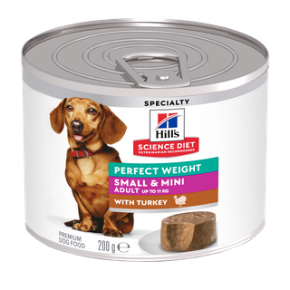 Science Diet Perfect Weight Small & Mini with Turkey Canned Dog Food 12x200g