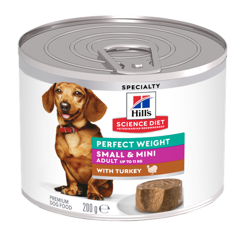 Science Diet Perfect Weight Small & Mini with Turkey Canned Dog Food 12x200g