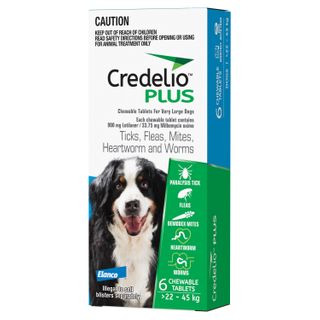 CREDELIO PLUS XLARGE 22-45KG BLUE 6PK CHEWABLE TABLET