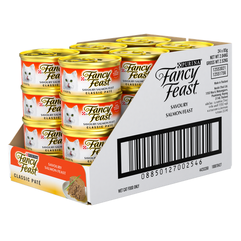 Fancy Feast Classic Pate Savoury Salmon Feast Gourmet 24X85G