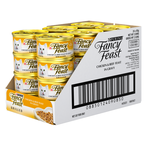 Fancy Feast Grilled Chicken & Beef Feast Gravy Gourmet 24X85G