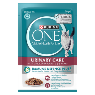 PURINA ONE® Adult Urinary Care with Chicken in Gravy Wet Pouch 12x70g Cat Food