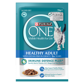 PURINA ONE® Adult with Oceanfish in Gravy Wet Pouch 12x70g Cat Food