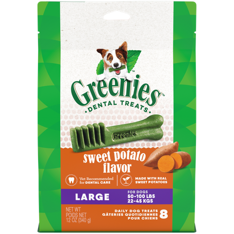 GREENIES Canine Sweet Potato Flavored Large Dental Treats 340g