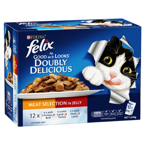 FELIX AGAIL GIJ DOUBLY DELICIOUS MEAT SELECTION 12X85G