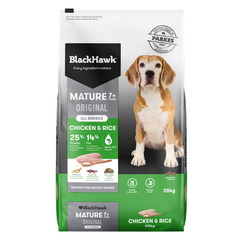 Black Hawk Original Mature Dog Food Chicken & Rice 20kg