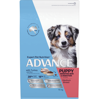 ADVANCE PUPPY MEDIUM BREED WITH TURKEY & RICE SENSITIVE 15KG