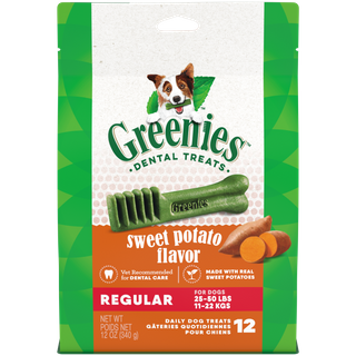 GREENIES  Canine Sweet Potato Flavored Regular Dental Treats 340g