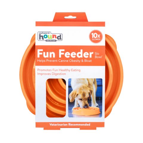 OUTWARD HOUND FUN FEEDER ORANGE