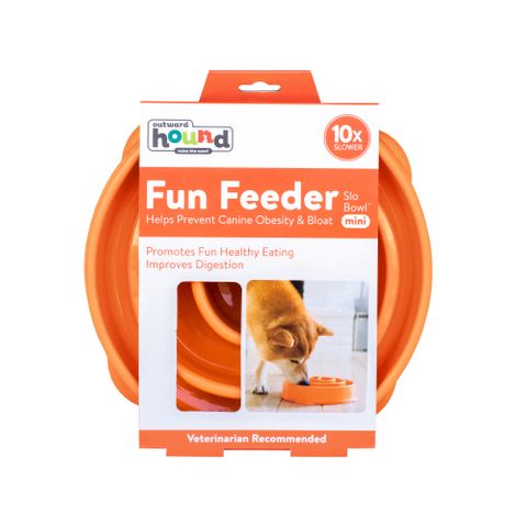 OUTWARD HOUND FUN FEEDER MINI ORANGE