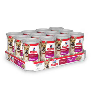 Science Diet Adult with Beef & Barley Canned Wet Dog Food 12x370g