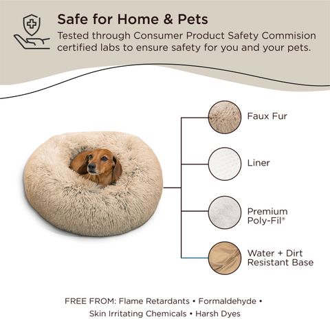 BEST FRIENDS BY SHERI BED DONUT SHAG TAUPE 23X23INCH VP