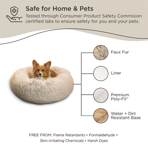 BEST FRIENDS BY SHERI BED DONUT SHAG TAUPE 30X30INCH VP