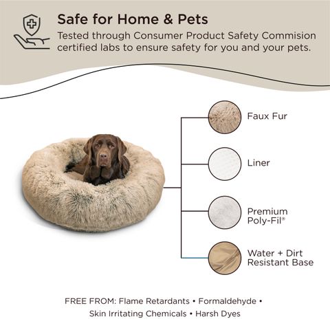 BEST FRIENDS BY SHERI BED DONUT SHAG TAUPE 36X36INCH VP