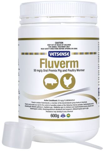 VETSENSE FLUVERM PIG & POULTRY WORMER 600G