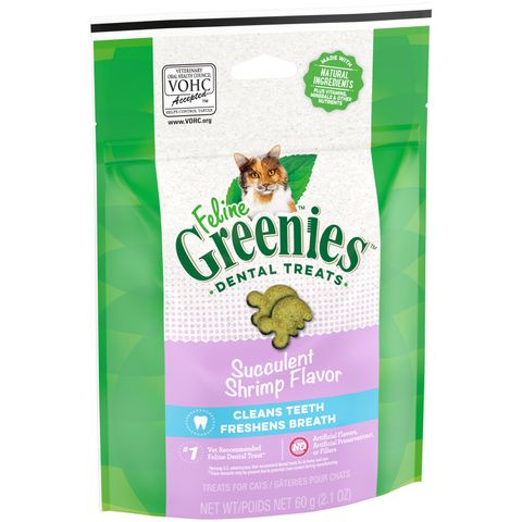GREENIES FELINE SUCCULENT SHRIMP FLAVORED DENTAL TREATS 60G *DATED 10 JUNE 2025