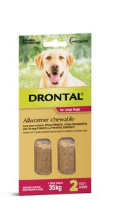 DRONTAL DOG 35KG CHEWABLE 2S