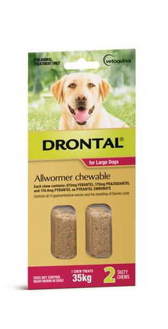 DRONTAL DOG 35KG CHEWABLE 2S